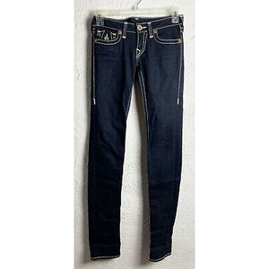 True Religion Julie Big T Dark Wash Blue Denim Jeans - Women's Size 27